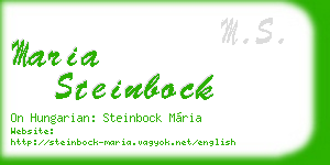 maria steinbock business card
